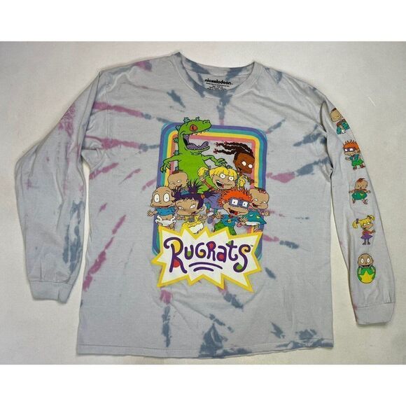 Nickelodeon Other - Rugrats Graphic T-shirt Men XL Blue Tie Dye Long Sleeve
